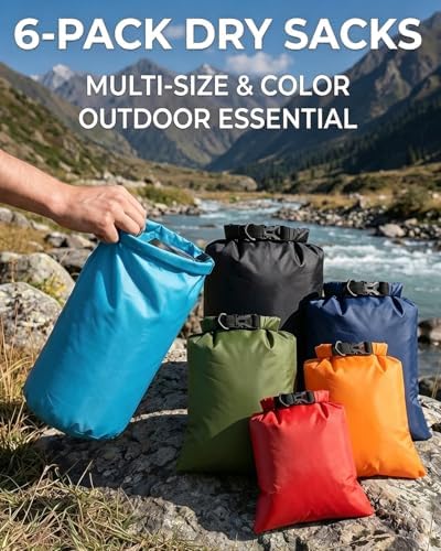 Victoper Waterproof Dry Bag Set 6 Pcs, Large Capacity Ripstop Dry Bag Waterproof in 8L 5L 3.5L 3L 2.5L 1.5L Organizer Storage Bags for Outdoor Hiking Camping Fishing Cycling (Multicolor) (Dry Bag-11) - Image 2