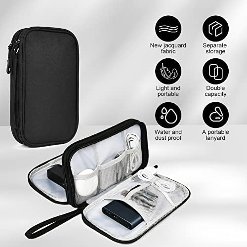 Exterior Hard Drive Case With Organizer, Mesh Pockets & Compartments - Portable for Electronics Accessories - Black Travel Bag - Carrying Case - Image 3
