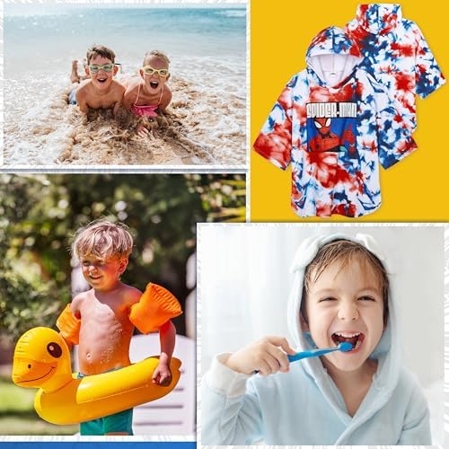 Marvel Spiderman Bath Towel with Hood for Kids Teenagers Absorbent Changing Robe Poncho Towel for Swimming Bath Shower Beach Towel Holiday Essentials (Multi Spiderman, 10-13 Years) - Image 3