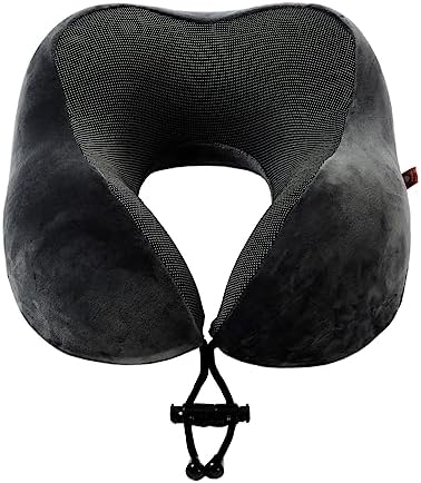 Memory Foam Travel Pillow, Neck Pillow with 360-Degree Head Support, Comfortable and Lightweight, Ideal for Sleeping on Airplane, Car, Train, Bus and Home Use, Comes with Storage Bag (Grey) - Image 2