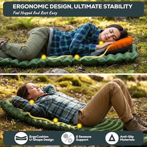 Gear Doctors Camping Pads Self Inflating Ultralight Apollo air 4.3-5.2 R Insulated Camping mats 1.5-3.3 in Must Haves Inflatable Foam air Sleep mat self Inflating air Mattress for Camping cot - Image 6