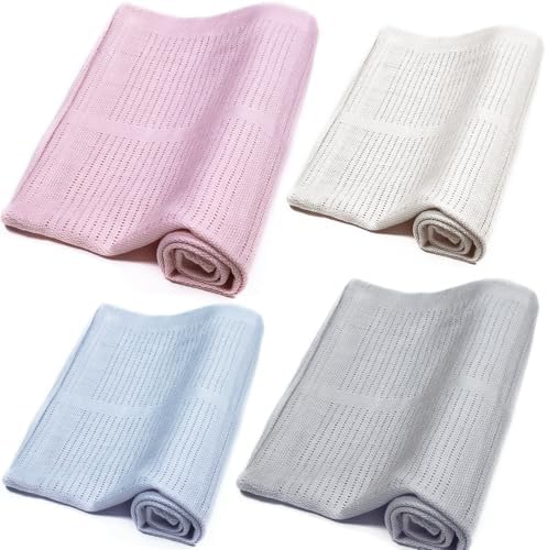 Cellular Baby Blankets for Moses Basket/Travel/Pram/Car 100% Soft Cotton (Pink) - Image 6