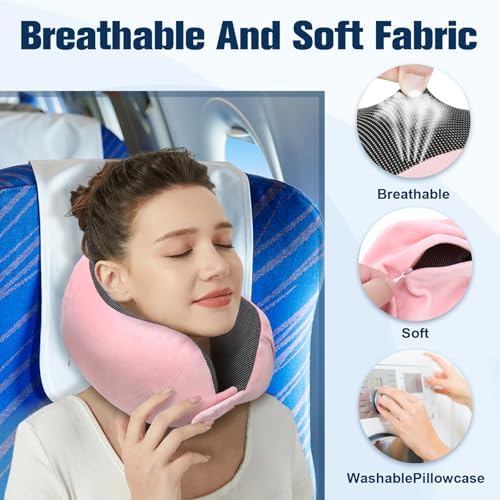 Cirorld Travel Pillow for Airplane, Neck Pillow for Travel, Memory Foam Travel Neck Pillow for Adults, Adjustable & Compact Flight Pillow, Ergonomic Neck Cushion, With Ear Plugs, Eye Mask, Carry Bag - Image 6
