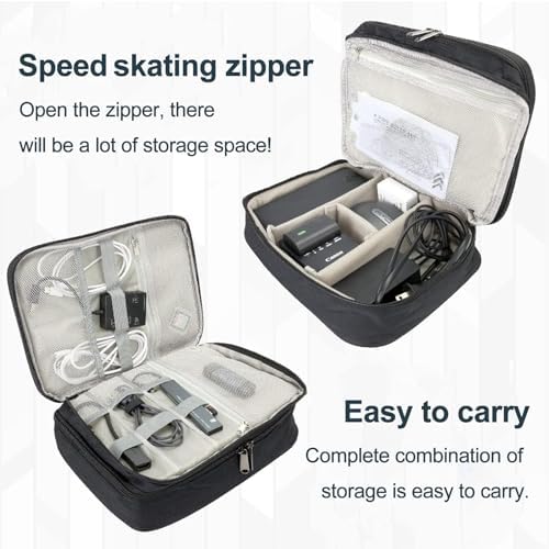 Travel Cable Organiser Bag, 3-Layers Electronics Accessories Organizer Bag Extra Large Universal Carry Travel Gadget Bag for Power Bank, Memory Card, Data Cable, Charger Hard Disk - Image 7