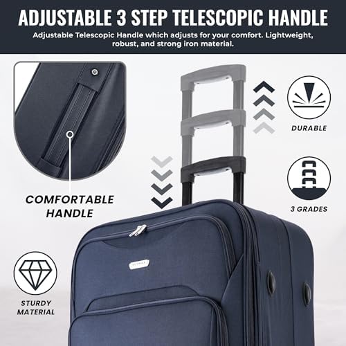 FLYMAX 29" Large Suitcase Lightweight Luggage Expandable Hold Check in Travel Bag on Wheels Black 90L - Image 6