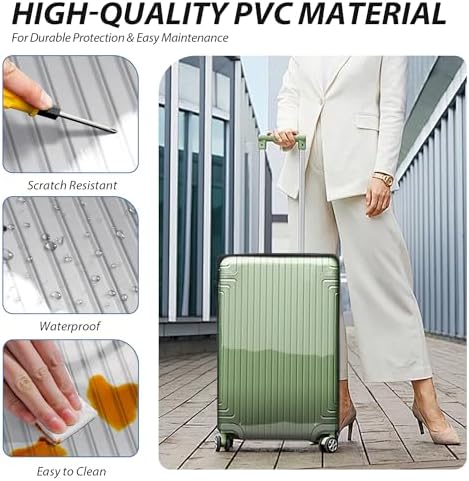Transparent PVC Suitcase Cover, No Disassembly Required Clear Luggage Protector Suitcase Cover, Waterproof Travel Wrap Luggage Cover Protectors, Luggage Bag for Hard Cover Suitcase - Image 5