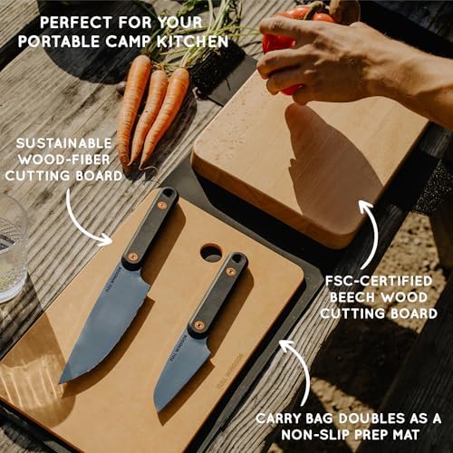 FULL WINDSOR - MagKnives Magnetic Camping Chopping Board and Knife Set - Portable Camping Kitchen Prep Kit with 2 Wood Cutting Boards, 6" Chef Knife, 3.5" Utility Knife, Carry Bag for Outdoor Cooking - Image 5