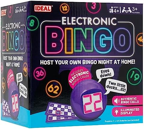 Ideal | Electronic Bingo: Host your own Bingo night at home! | Family Games | 3+ Players | Ages 8+