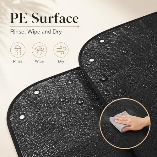 Camping Shower Tent Floor Mat 100 x 100 cm, Foldable PE Ground Pad for Pop Up Changing Shelter, Outdoor Shower Base for Camping, Beach, Caravan and RV - Image 4