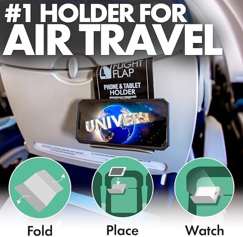 Flight Flap Airplane Phone Holder - Foldable Plane Phone Stand for Travel - Flexible Mobile Stand for Desk & Bed - Flight Mobile Holder Desk - Accessories Travel Essentials For Flying (Black) - Image 2