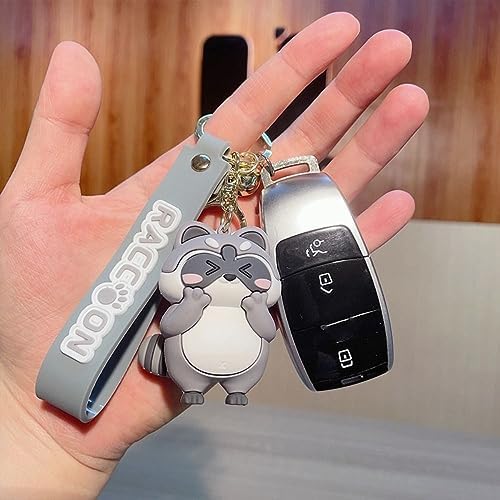 Kopida Keychain 2PCS Cute Cartoon Raccoon Key Chains Exquisite Cartoon Pendant Keyring Girl Backpack Decoration Women Key Chain DIY Hanging Accessory - Image 4