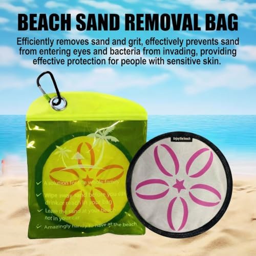 Pink Reusable Sand Wipe Off Mitts with Elastic Band | Portable Beach Sand Removal Pouch, Family Cruise Vacation Travel Essentials for Women, Girls Beach Must Haves - Image 6