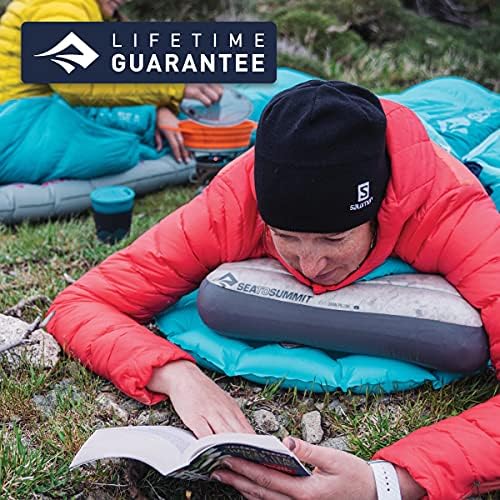 SEA TO SUMMIT - Aeros Down Pillow - Ultralight Inflatable Travel Pillow - 10D Fabric - With Premium Down Cushion Top & Lock System - For Backpacking & Camping - Grey - Image 6