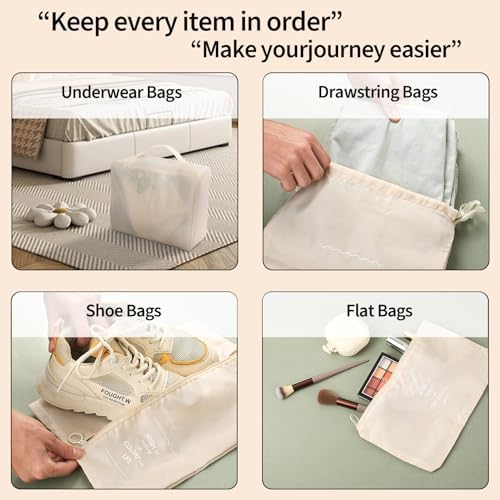 7 Pcs Compression Packing Cubes for Suitcases, Travel Packing Cubes, Lightweight Suitcase Organiser Bags, Luggage Bags for Travel Bag Organizers - Image 4