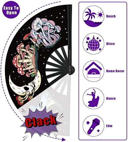 Fans for Line Dancing- Rave Fan - World Game Cup Larger Folding Clack Handheld Fan for Men/Women EDM, Halloween Costumes Shirts Pajamas Sweatshirts for Women,Music Festival [Beach Vacation Essentials] - Image 5