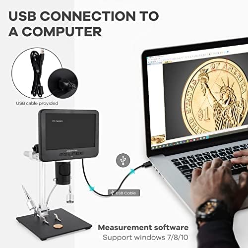 Andonstar AD246S-M HDMI Digital Microscope - 2000x, 3 Lens 2160P UHD Video Record, 7 Inch LCD Soldering Microscope - Image 5