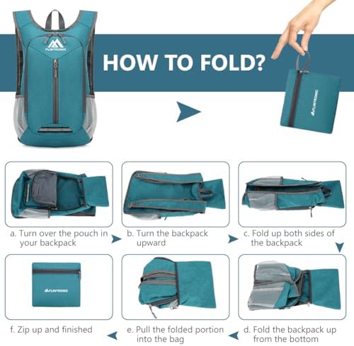 flintronic Foldable Backpack, Ultra Lightweight Rucksack, 16L Hiking Backpack, Unisex Packable Backpack For Men Women, Waterproof Travel Daypack For Outdoor Sport Biking Hiking Climbing - Image 5