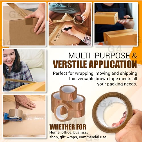 G4GADGET 6 x Strong Parcel Tape 48MM x 66m Brown Packing Tape for Moving Boxes, Packing boxes & Large Postal Bags – Strong Sticky Tape for Boxes - Image 8