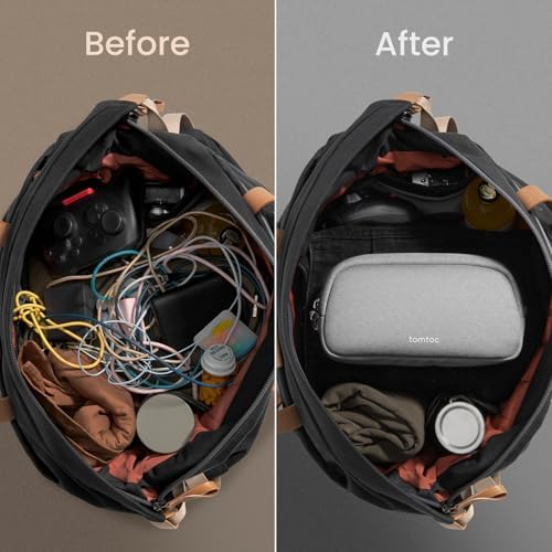 tomtoc Electronics Organizer Travel Case, Water Resistant Travel Bag Cable Organizer for Essentials, Tech Pouch Accessories Carry Storage for Cord, Phone, Cables, Airpods, USB Flash Drive, Daily Items - Image 6