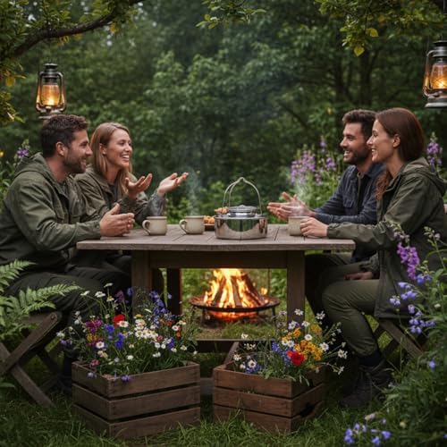 18/8 Stainless Steel Camping Cookware Set, Family Size 6 to 8 People Pots and Pans with Utensils and Kettle, Outdoor Cooking Kit with Carrying Bag - Image 7