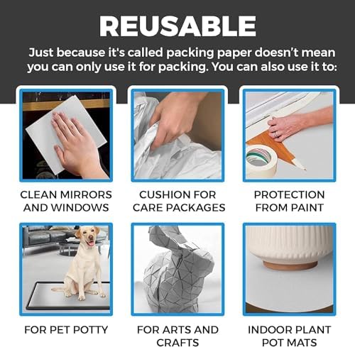 100 Sheets Newspaper Offcuts Packing Paper for Moving Box Filling, Moving House Essentials Packaging Paper Sheets for Wrapping and Protecting Fragile Items 12”x24” - Image 5