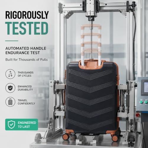 CONCEPTEN Expandable Hardshell Luggage Set 5 Piece, 22x14x9 Airline Approved Carry On, 20/24/28" Suitcase Set with TSA Lock, Spinner Wheels, ABS+PC (Black) - Image 6