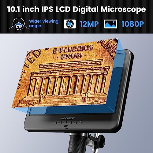 Andonstar AD210 10.1 Inch LCD Digital Microscope for Adults, Soldering and Coin Inspection, Electronics Repair, Biological Slides Kit, 32G Card - Image 2