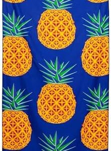 Puckator Pineapple Print Microfibre Beach Towel - Large Quick Drying Lightweight Thin Funny Mens Girls Beach Pool Holiday Towel Towels For Adults Womens - Vacation Accessories Essentials Family