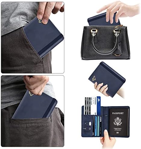 WALNEW Passport Holder, PU Leather Travel Passport Cover Wallet, RFID Passport Case with Card Holder, Travel Essentials for Women Men - Image 7