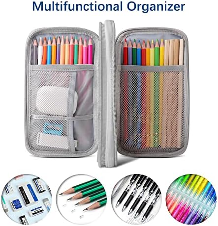 Portable Cable Organiser Bag Travel Organiser Double-Layer Cable Organiser Bag All-in-One Electronics Case for Tech Accessories, Charger, Power Bank, Earphone, Holiday Essentials for Men Women - Grey - Image 7