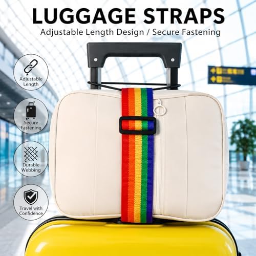 4Pcs Luggage Connector Straps for Suitcases, Adjustable Luggage Connector Straps, Multi-Purpose Set of Elastic Fastening Belts, Portable Canvas Luggages Bands, for Suitcase Handles and Backpacks - Image 3
