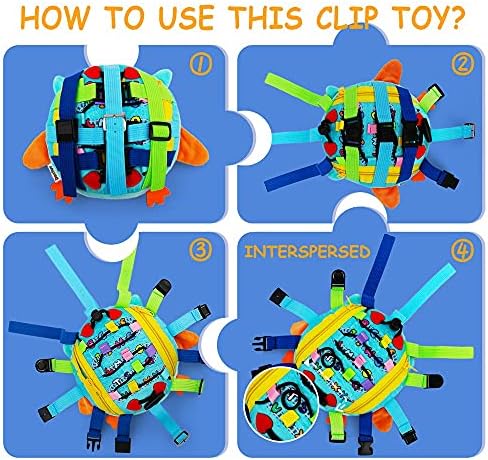 beetoy Sensory Buckle Pillow Toys for Toddlers 1-3, Learning Activity Toy Develop Fine Motor Skill, Educational Buckle Zipper Toys Toddler Activities Travel Toy for Threading Basic Skills - Image 4