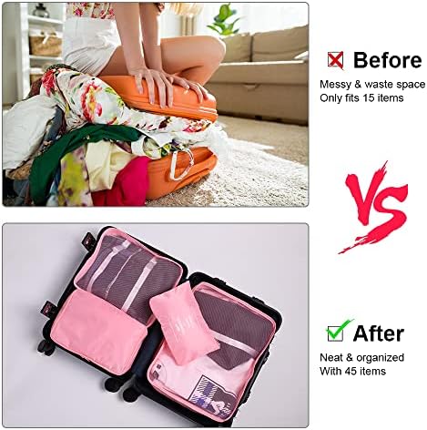 OSDUE Packing Cubes for Suitcase, 8PCS Travel Organiser Packing Bags, Travel Accessories Organizers Essentials, Clothes Shoes Cosmetics Toiletries Storage Bags - Image 4