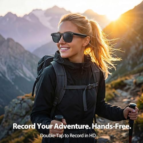 2026 Smart AI Glasses, 8MP 4K POV Camera, AI Assistant, HD Video, Voice Recorder, Meeting Transcriber, Translation, Open-Ear Bluetooth, Photochromic + Extra Blue Light Lenses for Travel & Vlogging - Image 3