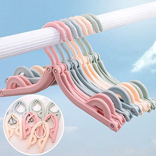 8pcs Folding Clothes Hangers, LOMYLM 4 Colors Travel Hangers Foldable Portable Plastic Clothes Coats Hangers Home Hotel Camping Holiday Travel Accessories Cruise Essentials (Green/Blue/Pink/Beige) - Image 6