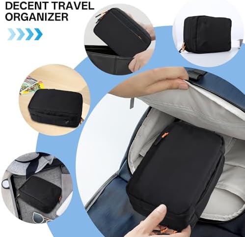 Teskyer Cable Organiser Bag - Portable, Large Capacity, Waterproof, Travel Gadget Bag, Travel Accessories, 25 x 17 x 8 cm, Black - Image 6