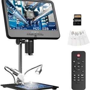 Andonstar AD210 10.1 Inch LCD Digital Microscope for Adults, Soldering and Coin Inspection, Electronics Repair, Biological Slides Kit, 32G Card