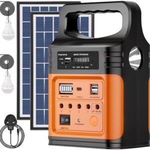 VCLPOWER 20000mAh DC Power Bank Station with Solar Panels,12V/9V Type-C Output Fast Charging Portable Power Station for Home Emergency Outdoor Camping Fishing