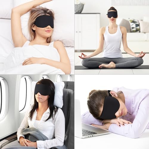 Gritin 100% Blackout Sleep Mask for Women & Men-Zero Eye Pressure Eye Mask for Sleeping, 3D Cutout Eye Movement, Ultra Soft & Comfortable Blindfold for Sleep/Travel Essentials-EarPlugs Included - Image 9