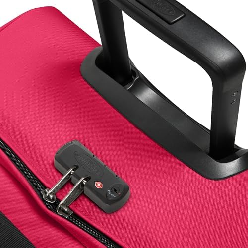 Eastpak Tranverz M Medium Suitcase 78L (67 x 35.5 x 30 cm), Durable Rolling Luggage, Lightweight Travel Bag with Double Compartments, Telescopic Handle & TSA Lock - SAFFRON RED - Image 4
