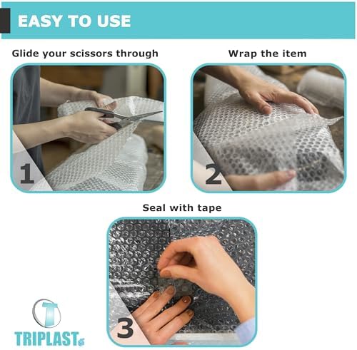 Triplast Bubble Wrap Roll (Pick Any Size: 500mm x 60m) – Strong & Durable Air Bubbles Cushioning for Fragile Items – Packaging Essential for Moving House, Shipping Parcels & Packing Storage Boxes - Image 7