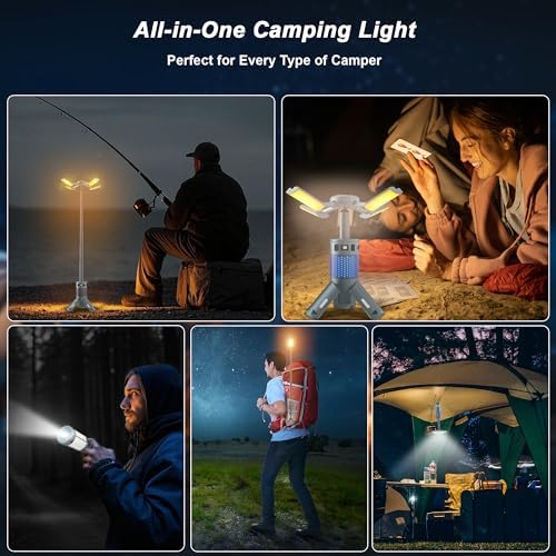 Camping Lights, Rechargeable Telescopic Camping Lights with Stand,12000mAh Camping Lanterns & Lights with RGB, Magnetic Base, Portable Flashlights for Camping, Hiking, Emergency - Image 6