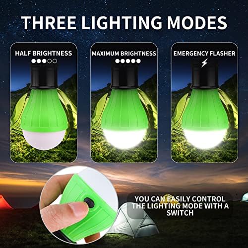 5 Pcs Camping Lights LED Tent Lights with Carabiner Clips Outdoor Mini Camping Lantern Portable LED Tent Lantern Lamp 3 Lighting Modes Hanging Light Waterproof Emergency Camping SOS Signal Light - Image 3