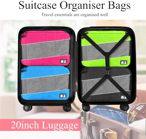 Packing Cubes for Suitcases,SWEDOU 4pcs Large Packing Cubes Luggage Carry-On Suitcase Oragniser Bags for Travel Waterproof Storage Bag for Clothes (4color) - Image 4