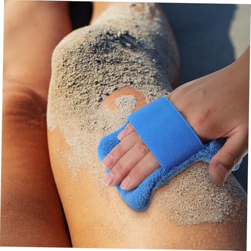 Anneome 2 Pcs Sand Removal Mitts Large and Extra Large Soft Coral Fleece Body Sand Cleaner Bags with Zipper for Beach Vacation Essentials Portable and Gentle for Family Outdoor Activities - Image 5