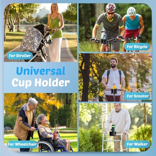 Guiseapue Pram Cup Holder: Universal Drink Coffee Cup Holder with Phone Holder Organiser for Wheelchair, Pushchair, Buggy, Bike, Walker, Baby Essentials for Newborn, New Mum Gifts for Baby Wishlist - Image 6
