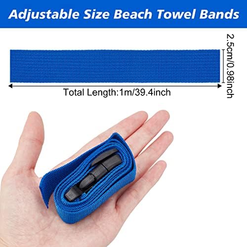 NICENEEDED 8 Pack Beach Chair Towel Bands, Beach Chair Clips Bands Towel Straps, Beach Towel Holder for Beach Pool Cruise Carnival Ship Travel Vacation Accessories Essentials - Image 2