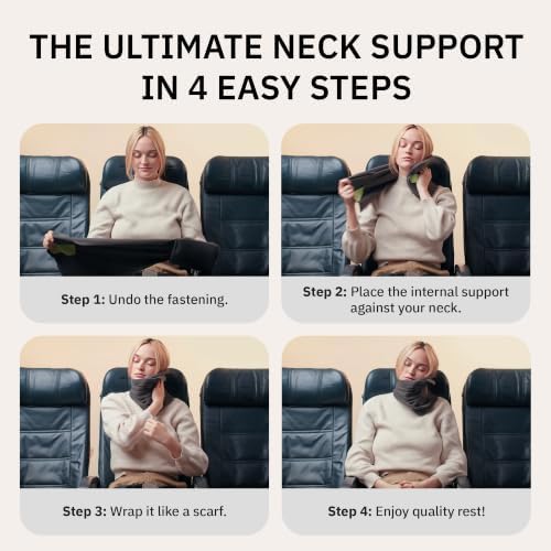 trtl Pillow - Scientifically Proven Super Soft Neck Support Travel Pillow - Machine Washable - Black - Image 2
