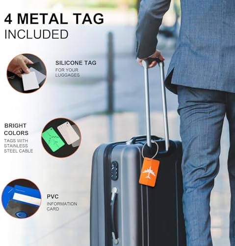 Luggage Straps, 8 Pcs Adjustable Suitcase Straps Belts with 4 Pcs Metal Luggage Tags Heavy Duty Adjustable Suitcase Belts - Image 5
