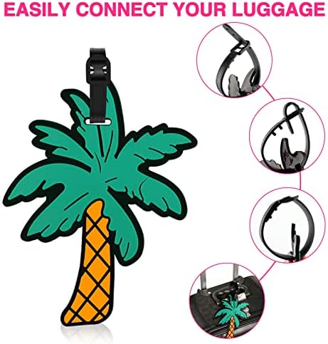TamBee Luggage Tags for Suitcases Luggage Tags Labels Travel Suitcase Secure Baggage Labels with Buckles and Name ID Card, Unique Beach Series(4 Pack) - Image 5